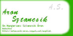 aron sztancsik business card